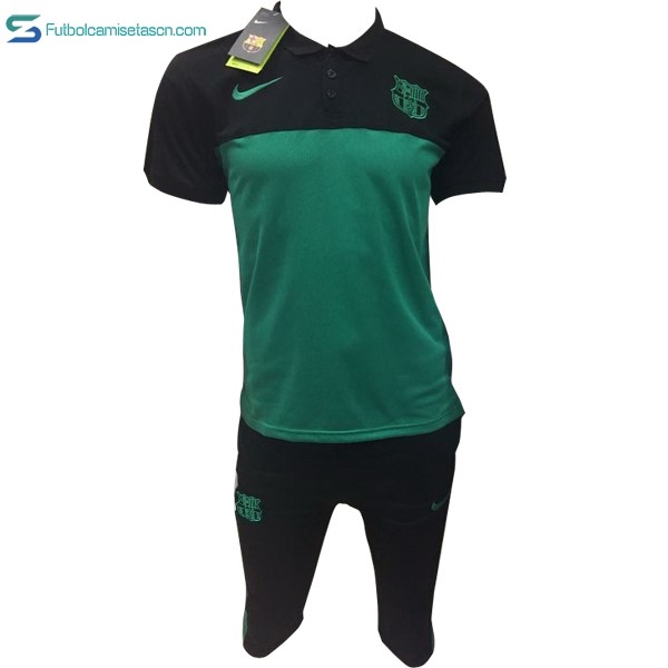 Polo Barcelona Conjunto Completo 2017/18 Verde Negro